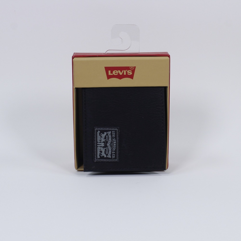 Levi's Men's RFID Blocking Passcase Bifold Leather Wallet - Black NIB